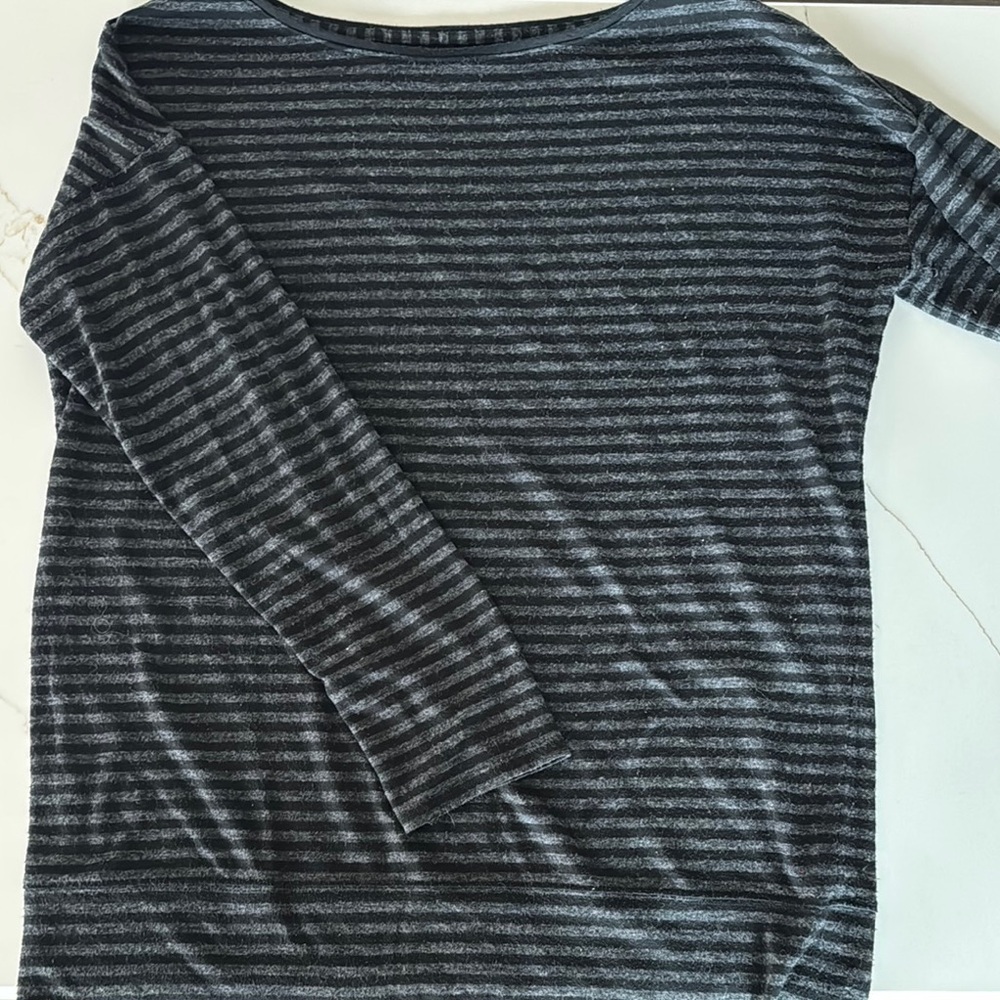 Striped Gray Long Sleeve Top